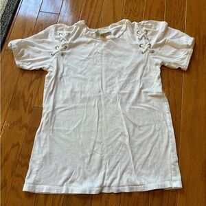 Micheal Kors White Shirt With Sleeve Details Womens Size XS